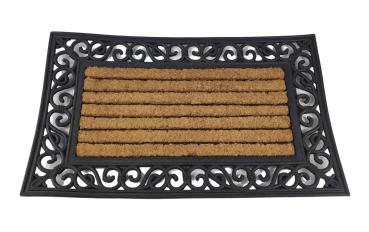 Relief Gummi Fußmatte mit Kokoseinlage rechteckig